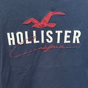 Hollister Navy Tee with Red & White Logo Patch